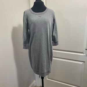 GAP Women's Gray 3/4 Sleeve Sweatshirt Dress Knee Length Size XS